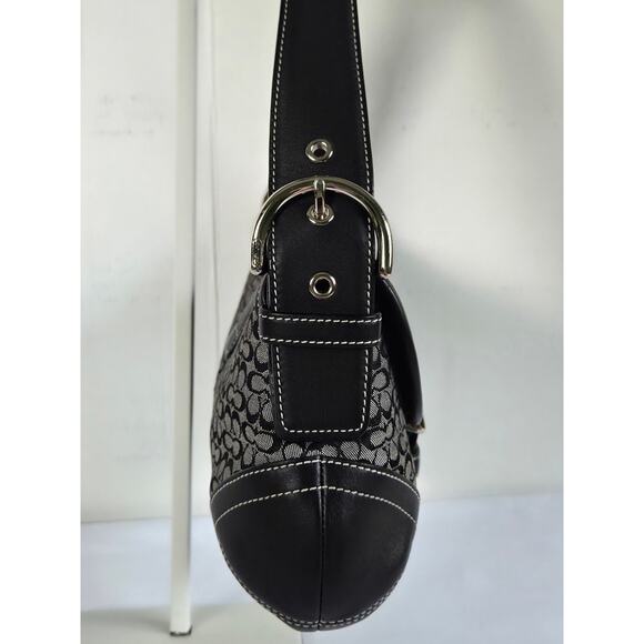 Vintage Coach Soho 6818 Leather and Signature Canvas Print Bag/Purse - Picture 7 of 16